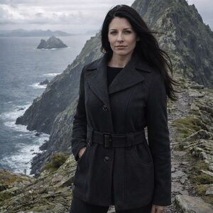 Kenneth Cole Reaction Charcoal Belted Peacoat Women’s Classic Tailored Coat (M)